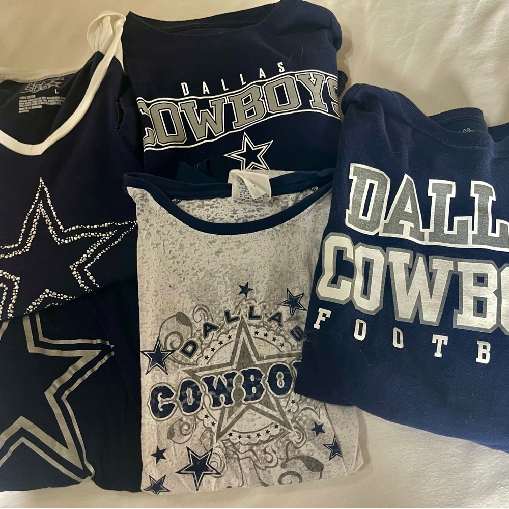 NFL Dallas Cowboys Blue and White Short Sleeve Tees